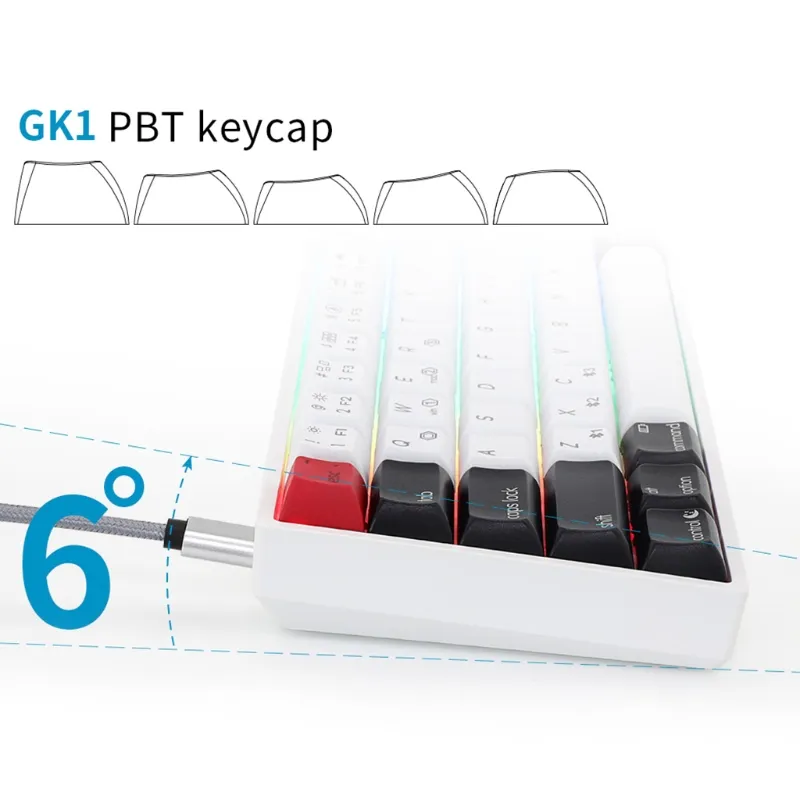 AK61ホットスワップメカニカルキーボードミニポータブル有線PBTキーキャップGateonスイッチRGBゲームキーボード設計