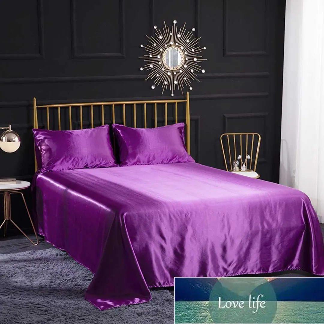 4 pçs conjunto romântico macio seda cetim conjunto de cama casa têxtil conjunto folha plana lençol fronha gêmeo completa rainha rei tamanho fa194o