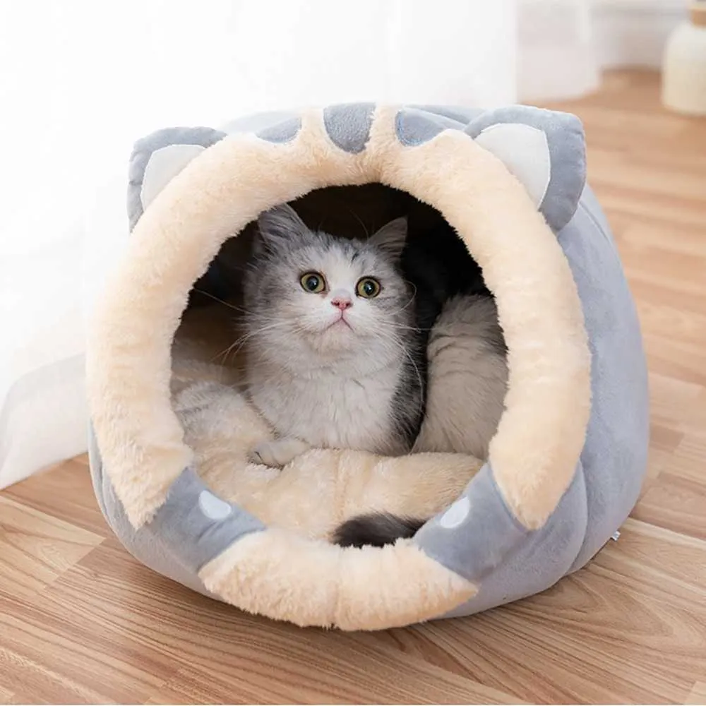 Cat House Pet Cesta S Almofada Cama Cama Acessórios Tapete Aconchegante Acolhedor Gatinho Espreguiçadeiras Mat Saco Para Caverna Lavável 210722