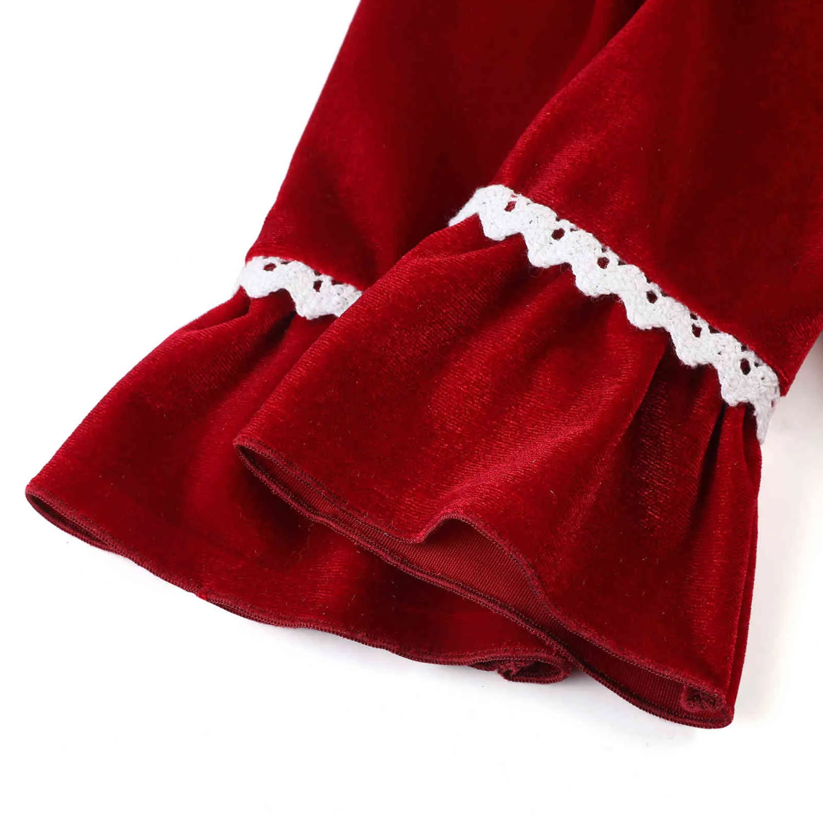 Xmas pjs röd sammet knapp upp julpyjamas barn sömnkläder matchande pj flickor pijama set 2111097858720