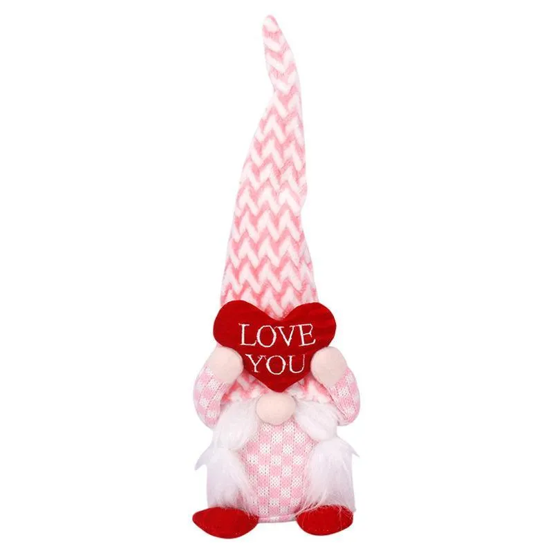 2021 Valentines Day Gnome Plush Doll Scandinavian Tomte Dwarf Toys Valentine's Gifts for Women/Men Wedding Party Supplies