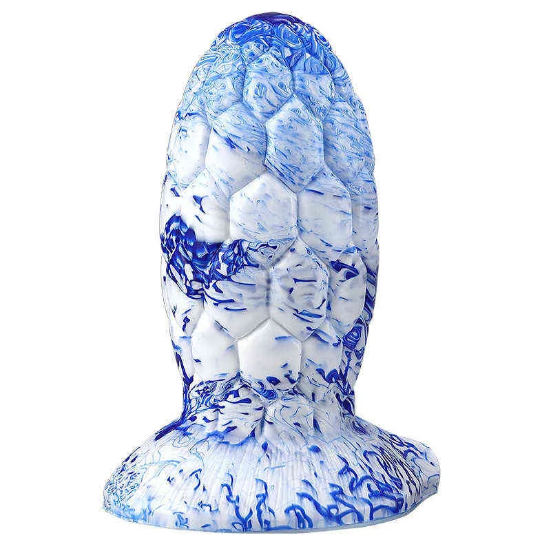 Nxy Dildos Anal Brinquedos Especial Embalagem Especial Egg Ovo Plug Masturbação Dispositivo Para Homens e Mulheres Solica Silica Gel Espesso Diversão Quintal Expansão Adulto Produtos 0225