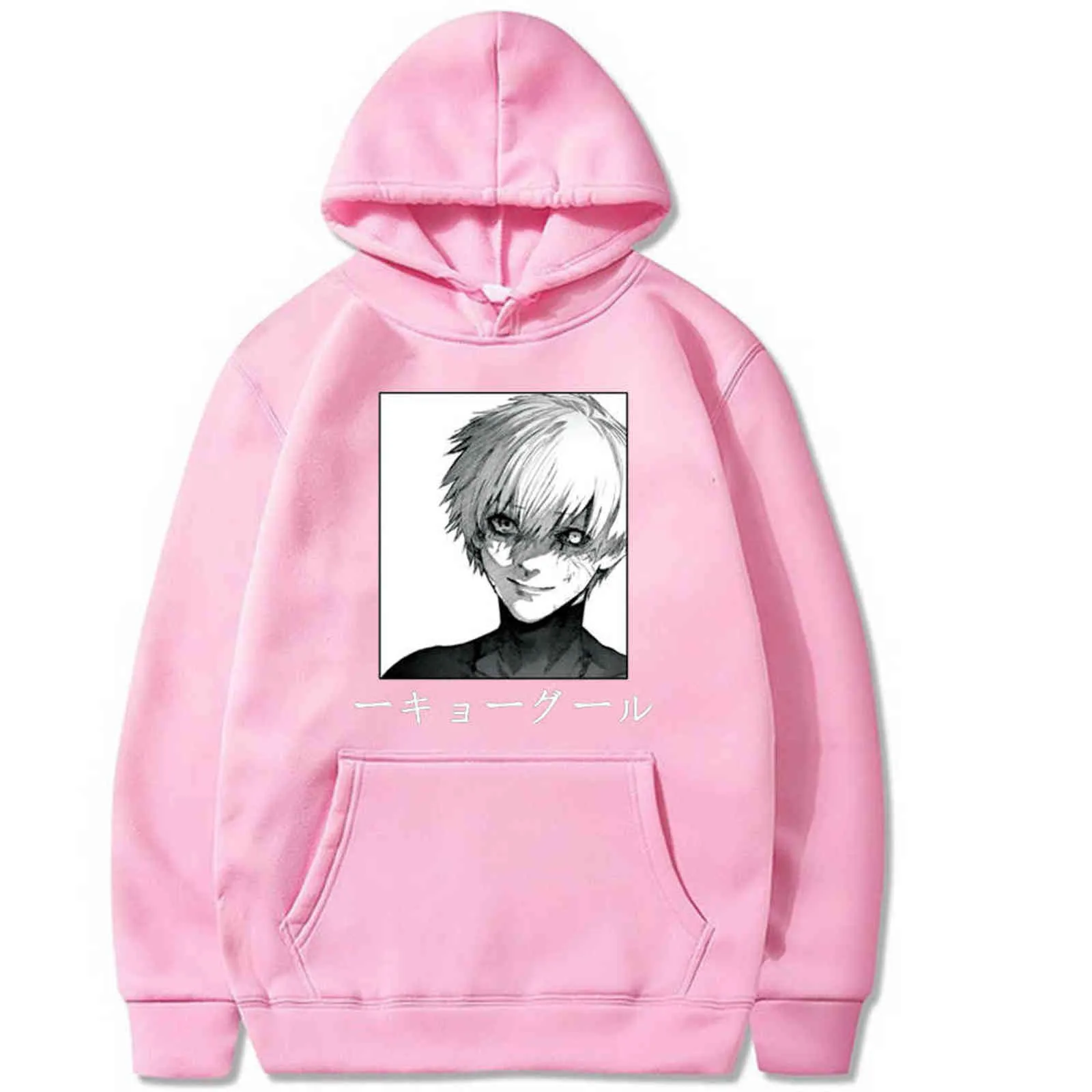 Tokyo Ghoul Anime Hoodies Pullover Tops mit Taschen Sweatshirt Herren Kleidung Y211118