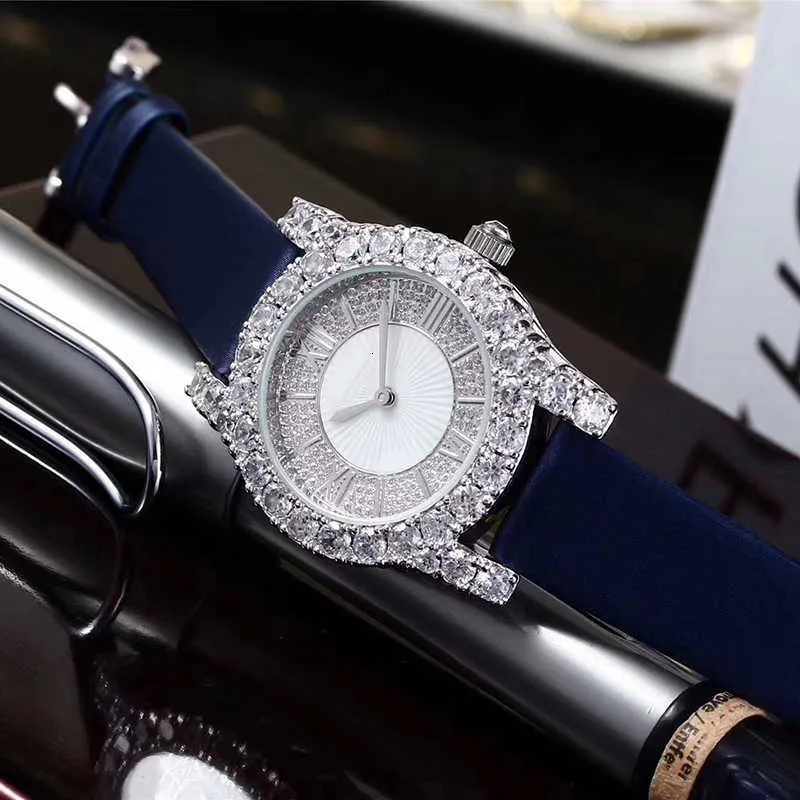 Gorąca marka oryginalna skórzana zegarek luksusowy klasyczny zegarek na nadgarstek 36 mm prostokątny kwarcowy zegar na rękę Kobiety pełne kamienne tarcze zegarki