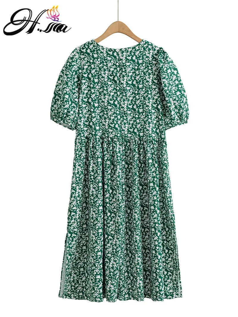 HSA женские напечатанные Maxi платье лето сарафанщина китайский стиль повседневный с коротким рукавом Vestidos женский цветочный халат Femme 210716