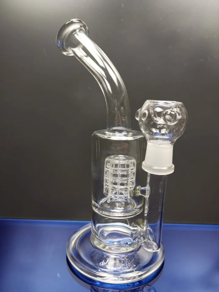 Tubo de água de vidro cachimbo de cor clara com coador de gaiola duas funções bong feminino masculino com tigela junta de 18,8 mm cheechshop