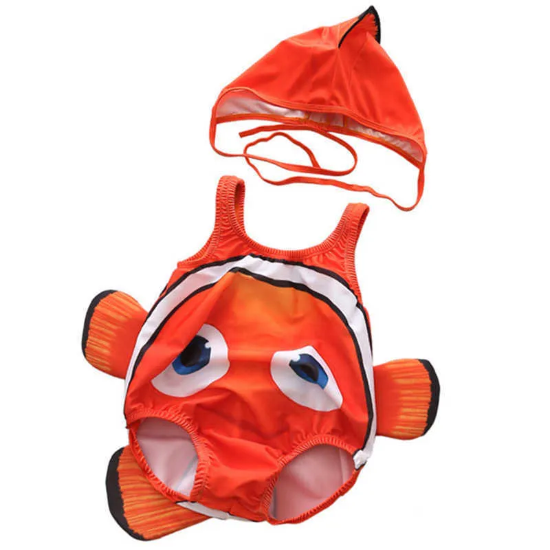 Kids'swimming voor jongens Samengevoegde baby's Clownfish kinderen baby's en baby meisje badmode baby zwemkleding 210701