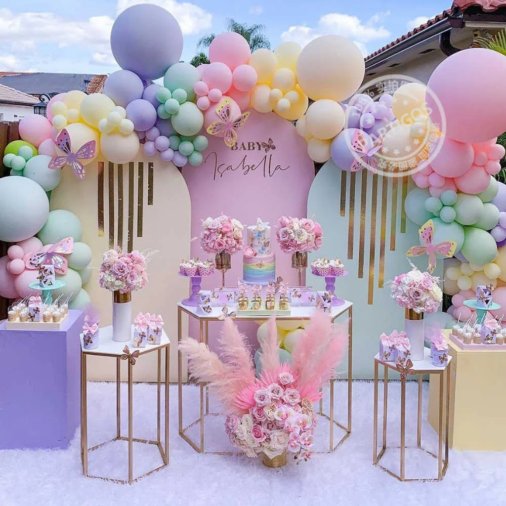 126/multicolore macaron pastel ballon guirlande arc-en-ciel ballons en latex air globos fête d'anniversaire mariage baby shower décor 210719