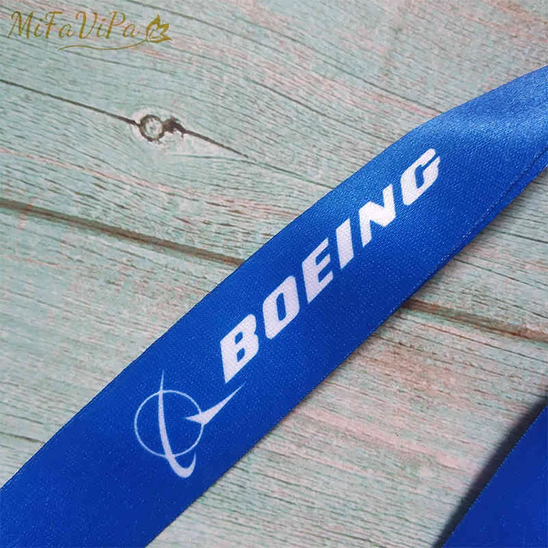 Fashion Trinket Boeing Lanyards Neck Strap Phone Chaveiro Key Chain Blue llavero Lanyard Keychain for ID Card Crew Gift