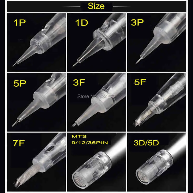 30 pz di Alta Qualità Sterilizzato Membrana Trucco Permanente Cartuccia Dell'ago Prevenire Il Riflusso Sopracciglio Aghi 211229