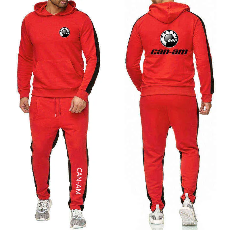 Mens Trainingspak Can-Am BRP Hoodie Suits Mannen Trend Fleece Hoodie Sweatshirt + Sport Broek 2 Stuk Casual Jogger Suit Sportswear G1217