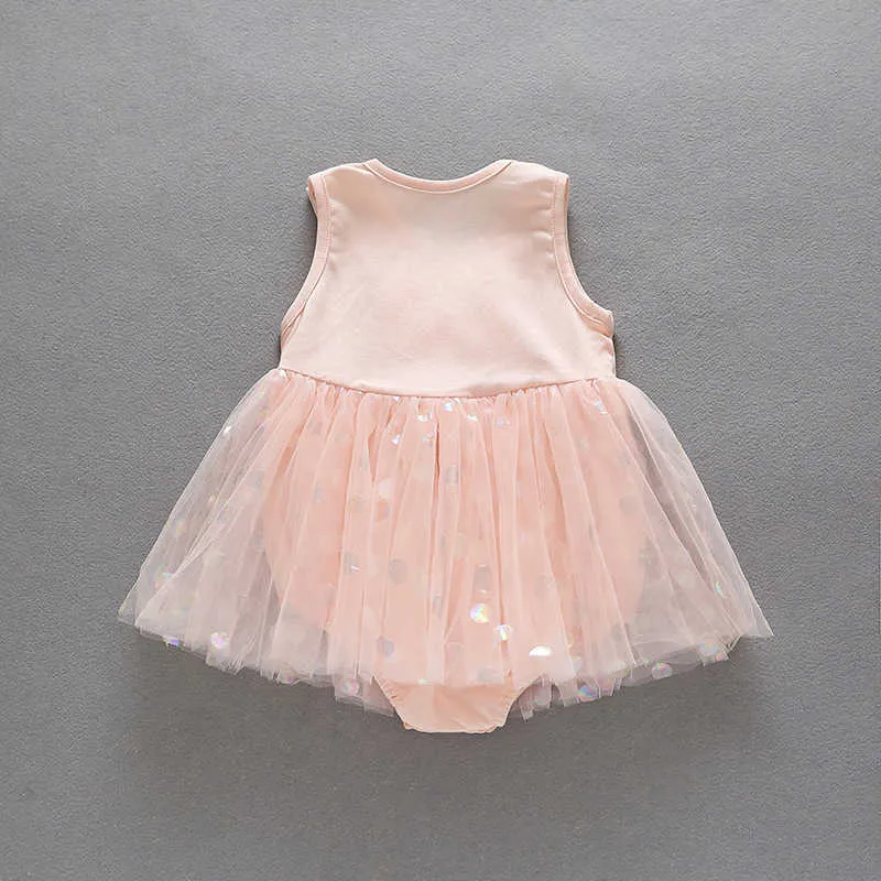 Baby Girls Cartoon Summer Romper Onesie Dress for Born Lovely Tutu Little Cotton Clothes 210529