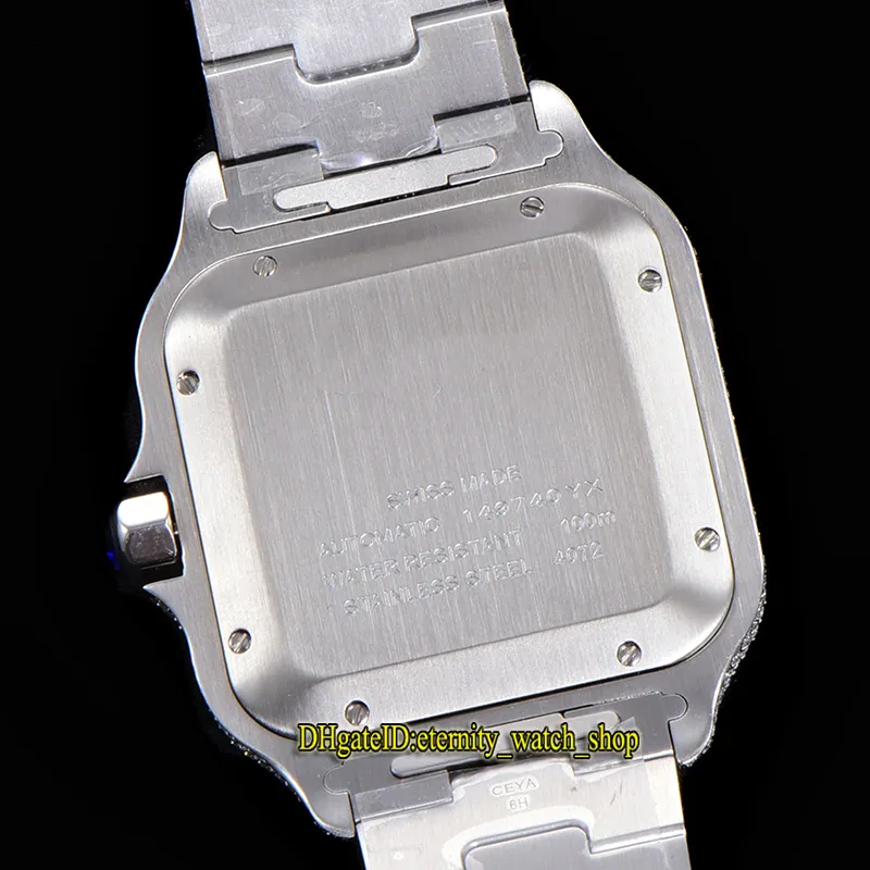 2022 TWF GA0018 с бриллиантовым паве ETA A2824 Автоматические мужские часы с полностью замороженным бриллиантом, двухцветный розовое золото, арабский циферблат, быстрый переключатель S3129