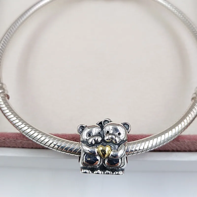 DIY Charms Perlen für die Schmuckherstellung der besten Freundin BEAR HUG Pandora 925 Silber magnetisches Freundschaftsarmband Damen Kette Perlenset Halskette Anhänger Geburtstagsgeschenke 791395