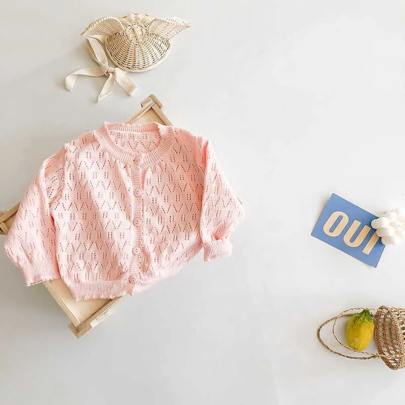 Lato Dziewczynek Płaszcz Otwarty Stitch Cukierki Kolor Sunscreen Klimatyzacja Klimatyzacja Dzieci Śliczny Styl Znosić E2002 210610