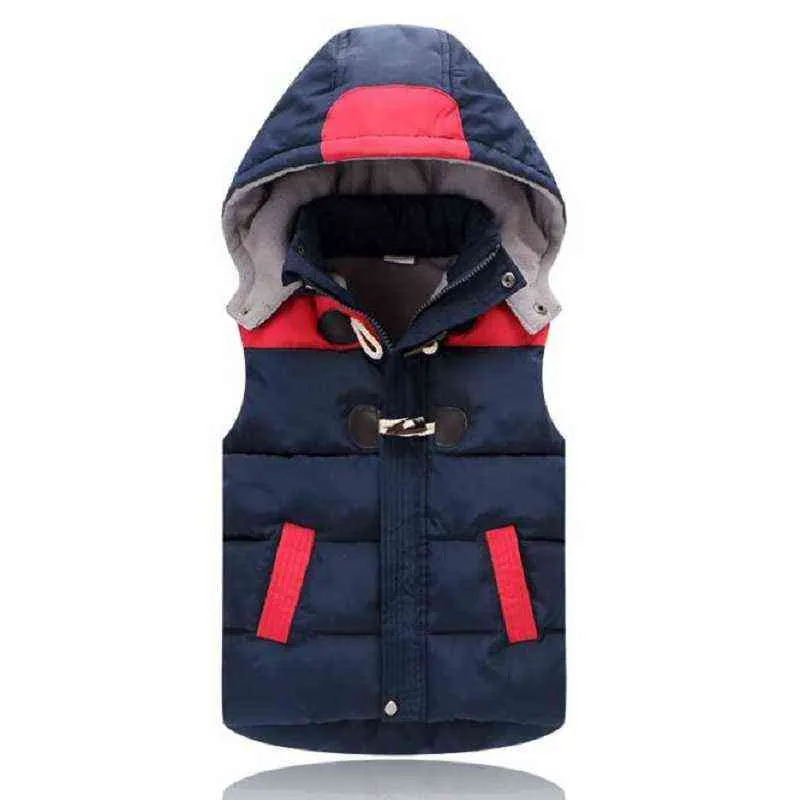 Enfant Gilet Enfants Survêtement Manteaux D'hiver Enfants Vêtements Chaud À Capuche Coton Bébé Garçons Filles Gilet Pour L'âge 3-8 Ans 211203