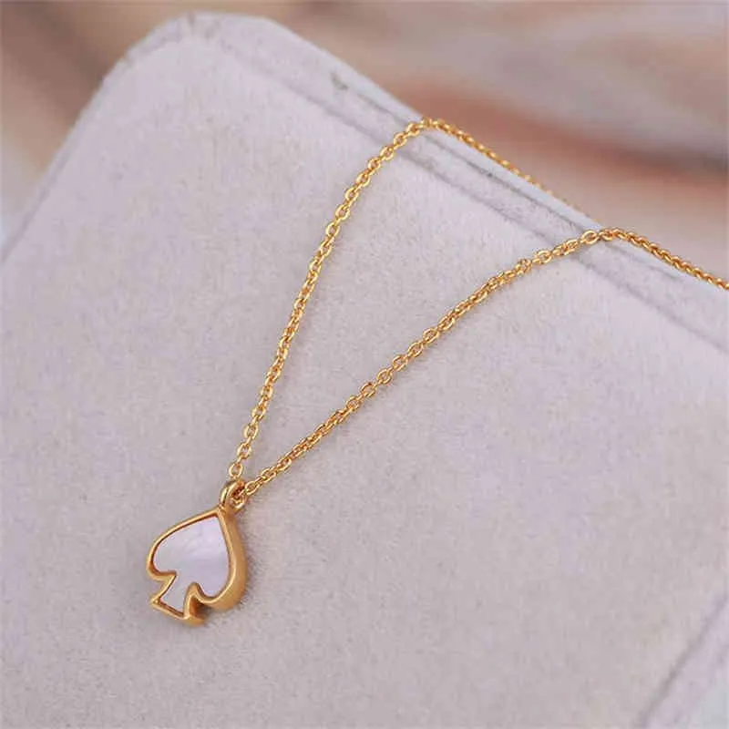 Europese en Amerikaanse sieraden wholale van Moeder Van Parel Shell Perzik Heart Hanger Simple Women's Short Chain