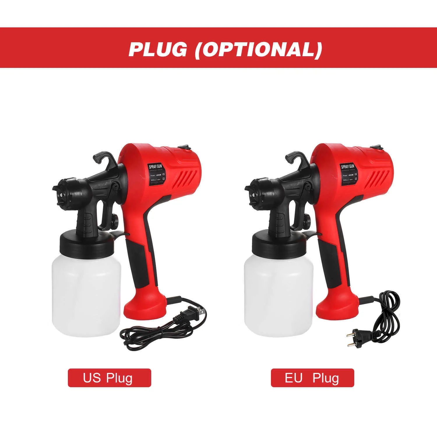 Elektrisches Farbspritzgerät, abnehmbare Hochdruck-Farbspritzpistole, verstellbare Luft- und Farbflusskontrolle, EUUK-Stecker, Airbrush 2107194259992