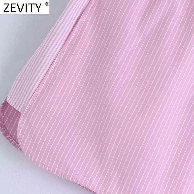 Women Fashion Patchwork Striped Print Casual Summer Shorts Ladies Chic Elastic Waist Pink Color Pantalone Cortos P1029 210420