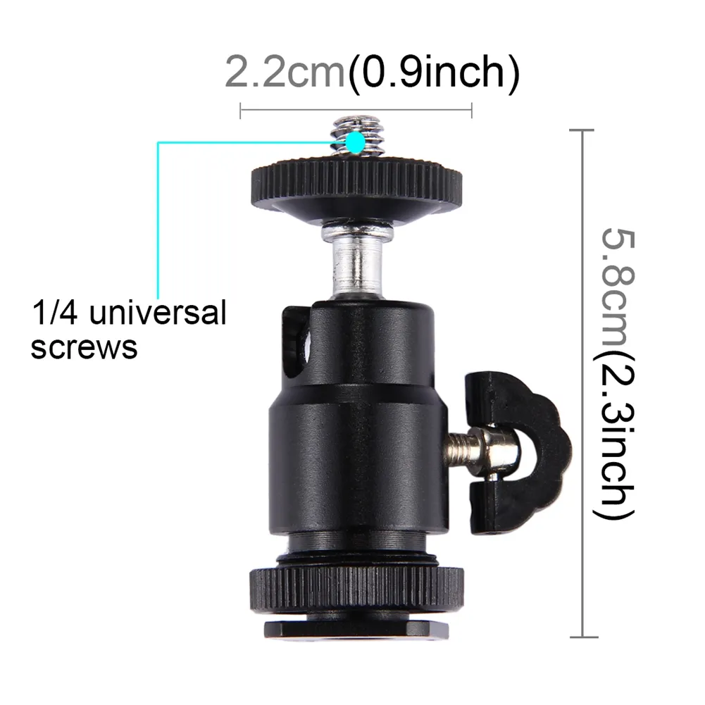 Puluz Ball Head for Camera Trépied LED LIGHT FLASH Trépied support support support 14 Shoe Adapter Cradle pour DSLR DV6563795