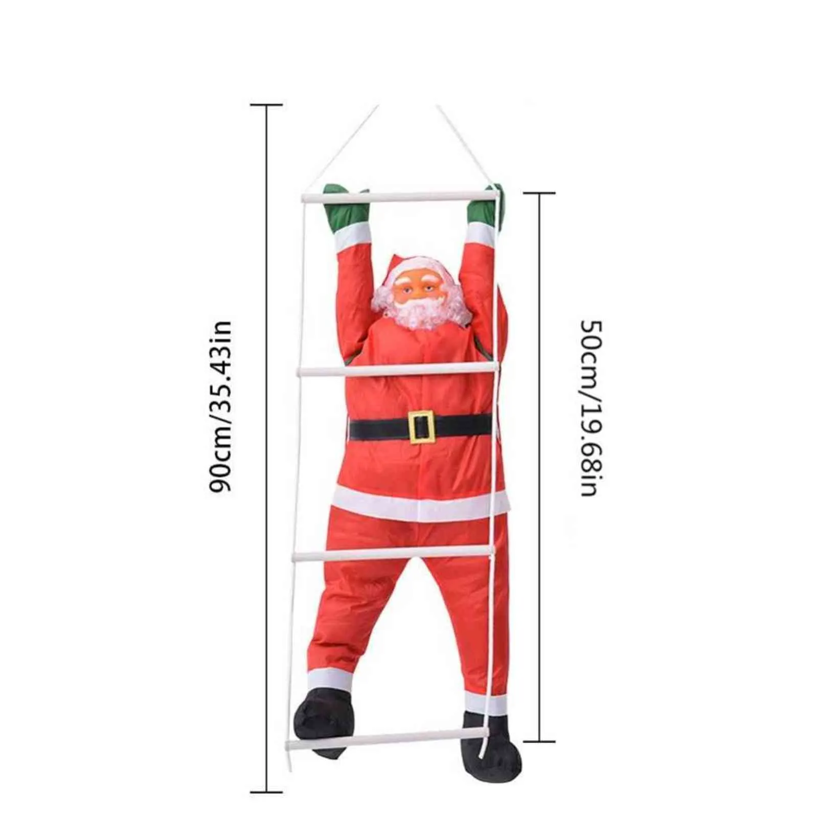 Jul hängsmycke Santa Claus hängande docka stege rep klättring år träd dekoration julgran hängande inredning 211104