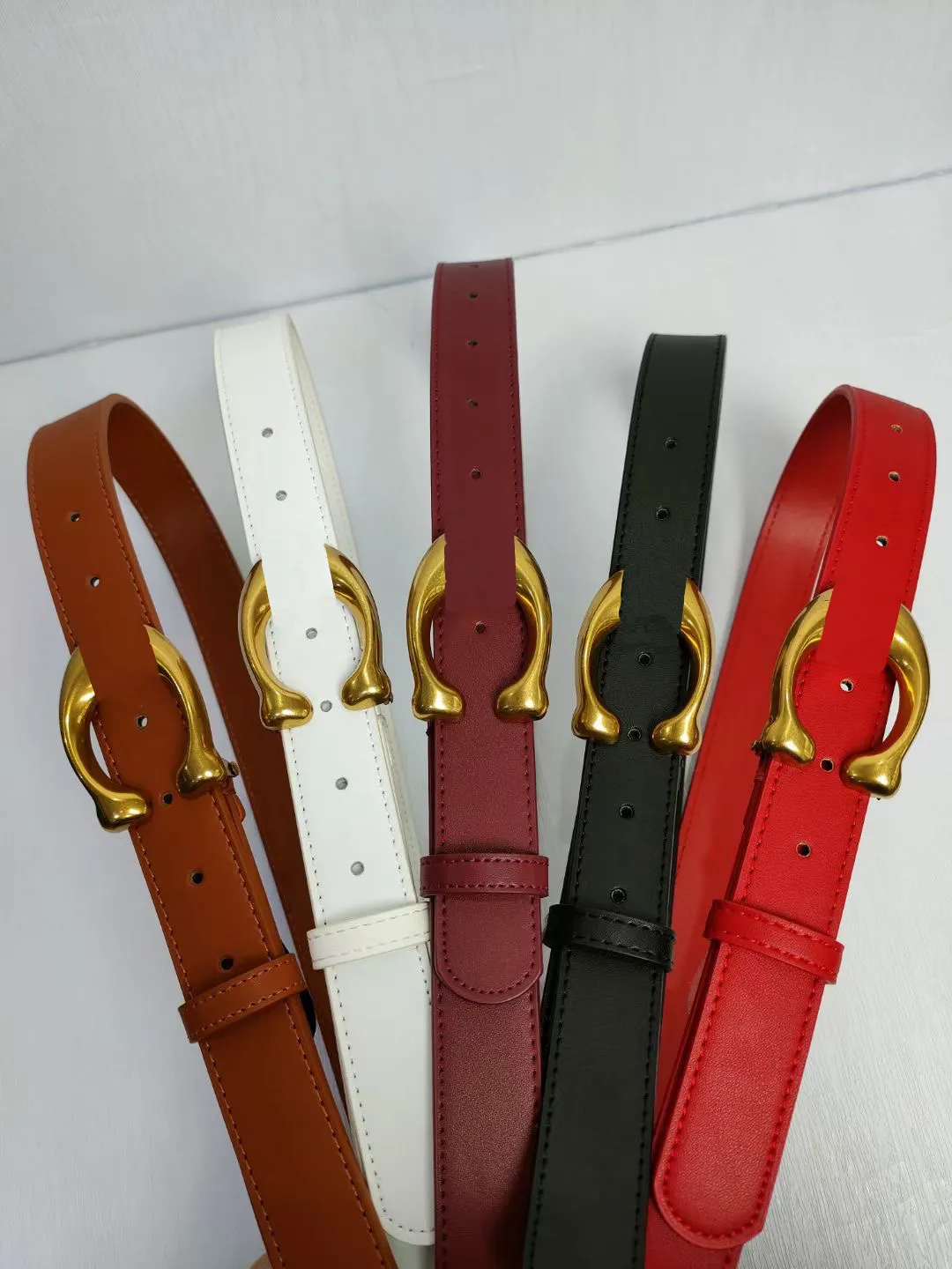 Designer Women Belt leathers 3 0cm wide C buckle Genuine Leather womens belts as birthday gift299f