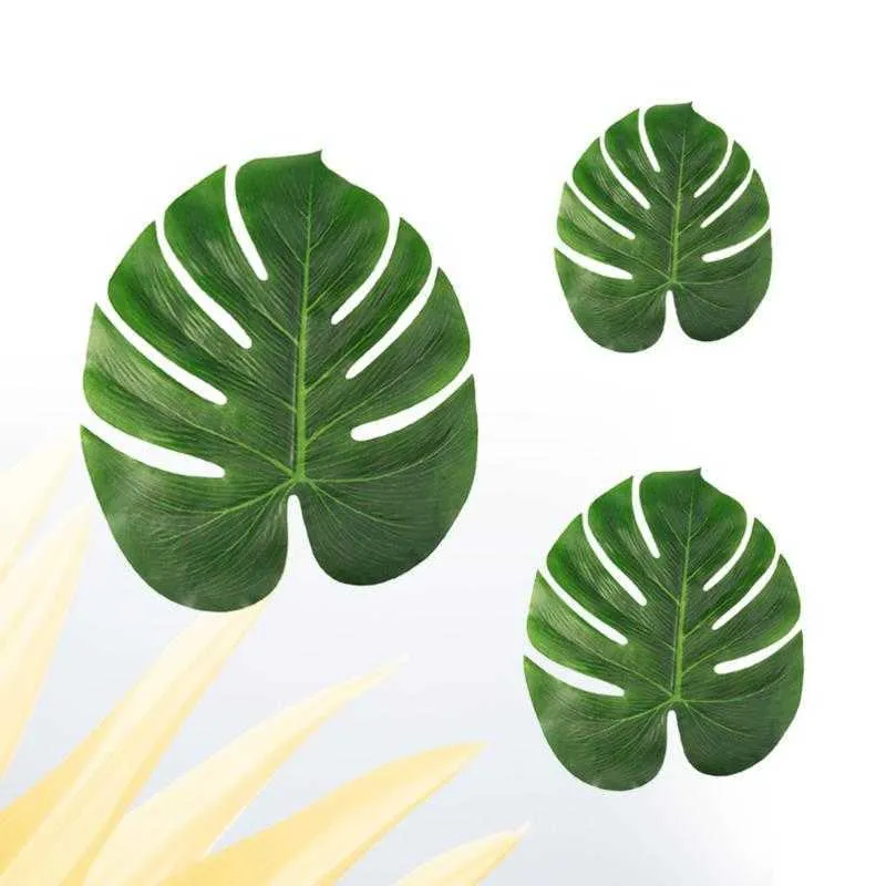 96 Stück tropische Simulationsblätter, künstliche Pflanze, Monstera-Blatt, DIY-Dekor für Hawaii-Party, Hochzeit, Festival