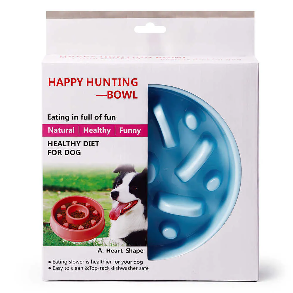 Bol de chien de compagnie bol d'alimentation lente bain anti-dérapant chiot mangeant plat anti-étouffement plaque de nourriture chats chiens fournitures goutte 210615