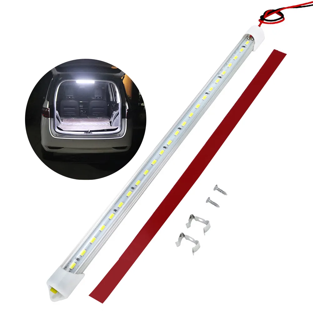 4 pièces 50CM 12V 24V 36 LED barre de lumière intérieure de voiture Tube de lumière blanche brillante avec interrupteur pour RV camping-car bateau Van camion caravane