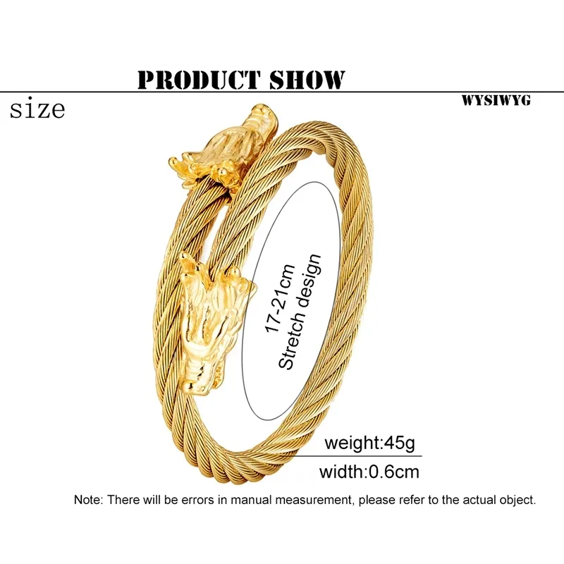 Bracelet doré filaire en acier punk coulé robinet en acier inoxydable ouvrant des femmes masculines viking bracelet à la mode pour filles cadeau 211227272y