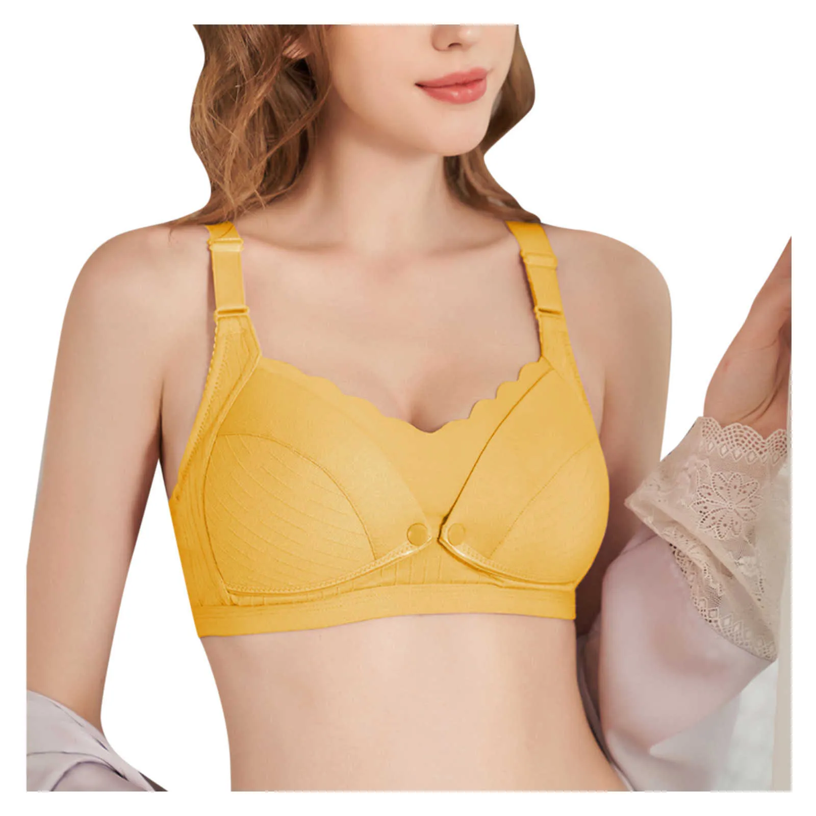 Avant ouvert soutien-gorge d'allaitement maternité coton allaitement femmes enceintes Bralette fil gratuit sous-vêtements maternels vêtements de lactation Y0925