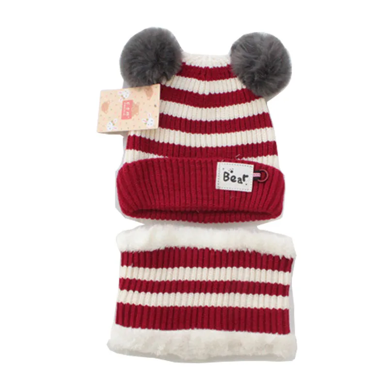 Cappelli pullover unisex Cappello in lana lavorato a maglia bambini Berretti bambini autunnali e invernali Berretto bambini caldo addensato in peluche