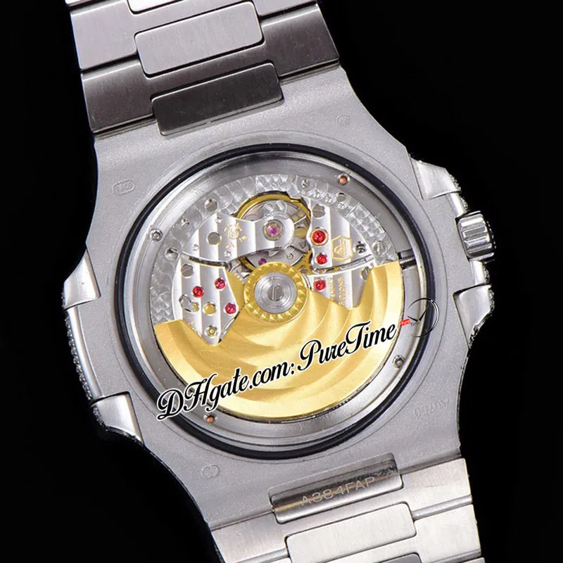 2021 TWF Paved Diamonds 5711 324SC 324CS Автоматические мужские часы с маркерами для часов Полностью замороженный браслет из нержавеющей стали с бриллиантами Super 168E