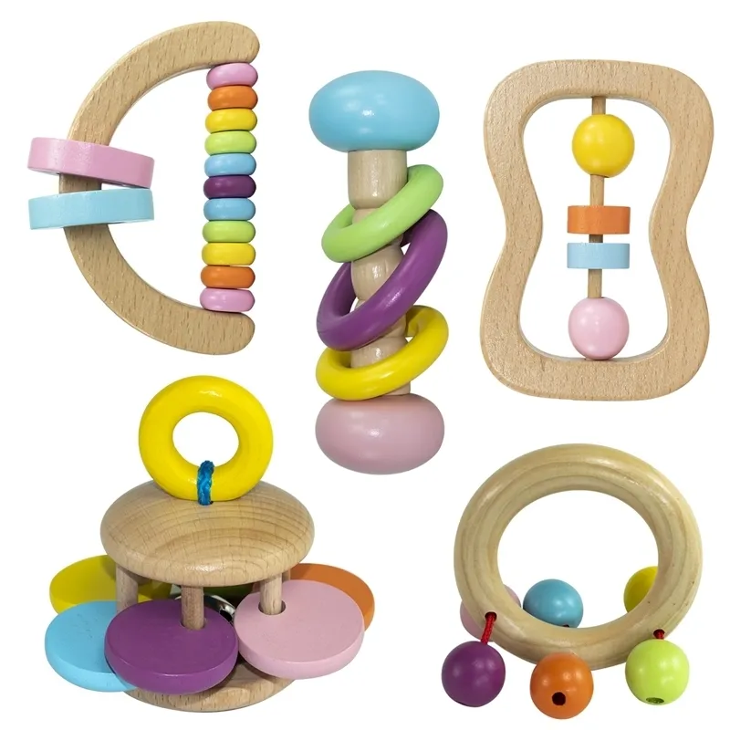 / zestaw Montessori Zabawki Baby Rattle Crib Ids Edukacyjne Mobilne dla Dziewczyn Waldorf Wózek Niemowlak 220216