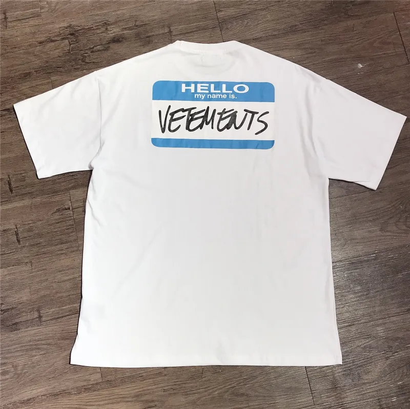 Oversized Vetements T -shirt Men vrouwen 11 hoogwaardige t -shirt Hallo mijn naam is TEE VTM TopSGK7N5655681