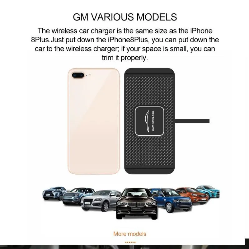 Qi Kablosuz Şarj Pedi Araba iPhone 12 Huawei Samsung Xiaomi USB Şarj Oto 10W Güç Için