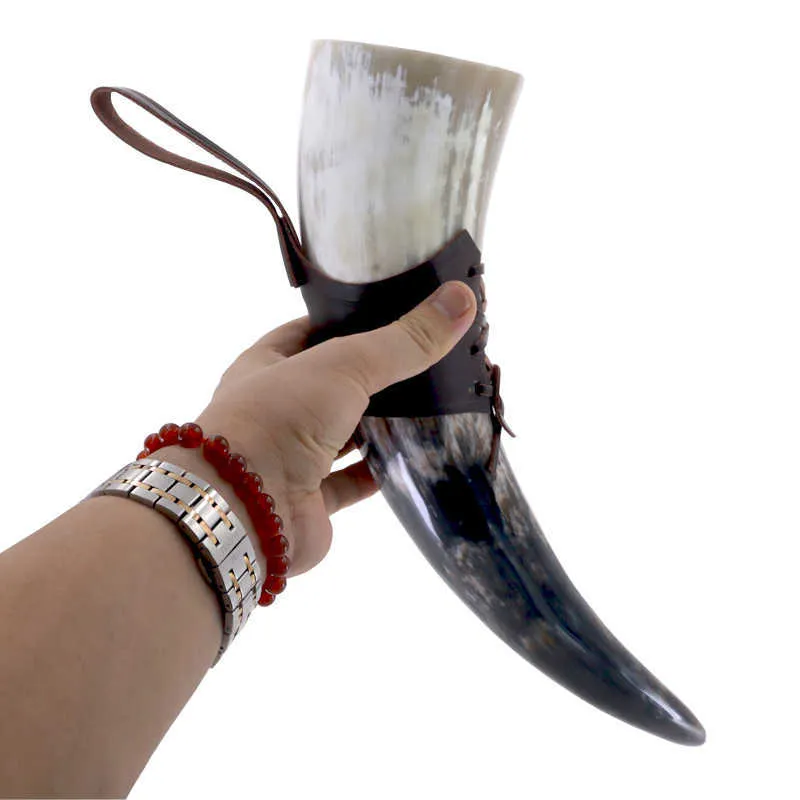 Natural artesanal chifre de boi caneca cerveja vinho taça beber caneca viking taças 210821209l