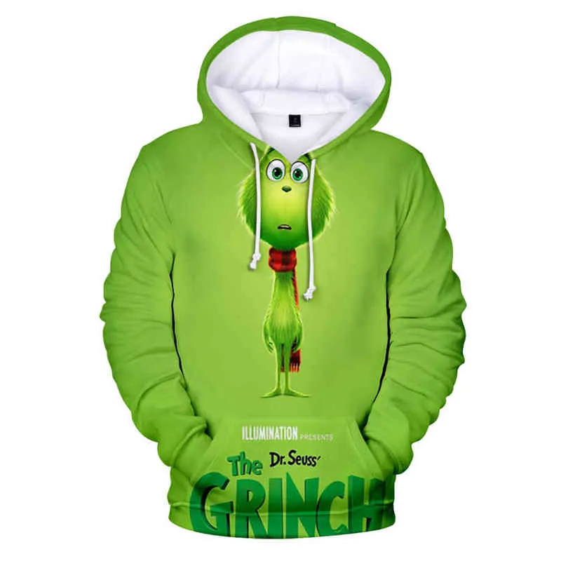 Anime Grinch Men039S Hoodie Fashion Home 3D Hoodie Green XXS4XL6106039