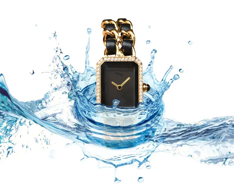 Marque de taille personnalisée Crystal en cuir authentique CZ Boy Ami montre petit ami Quartz Quartz Watch Femmes Men Horloge en acier inoxydable 279L8421265
