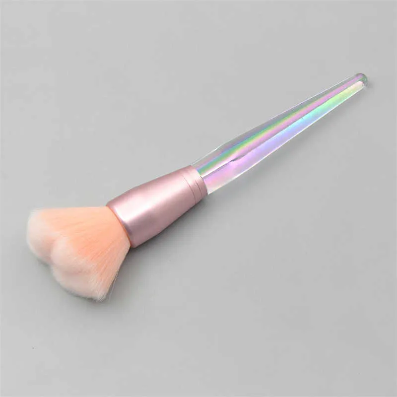 Personalized Large Fluffy Makeup Brush Acrylic Crystal Handle Cat-paw Head Cosmetic Tools For Face Powder And Blush