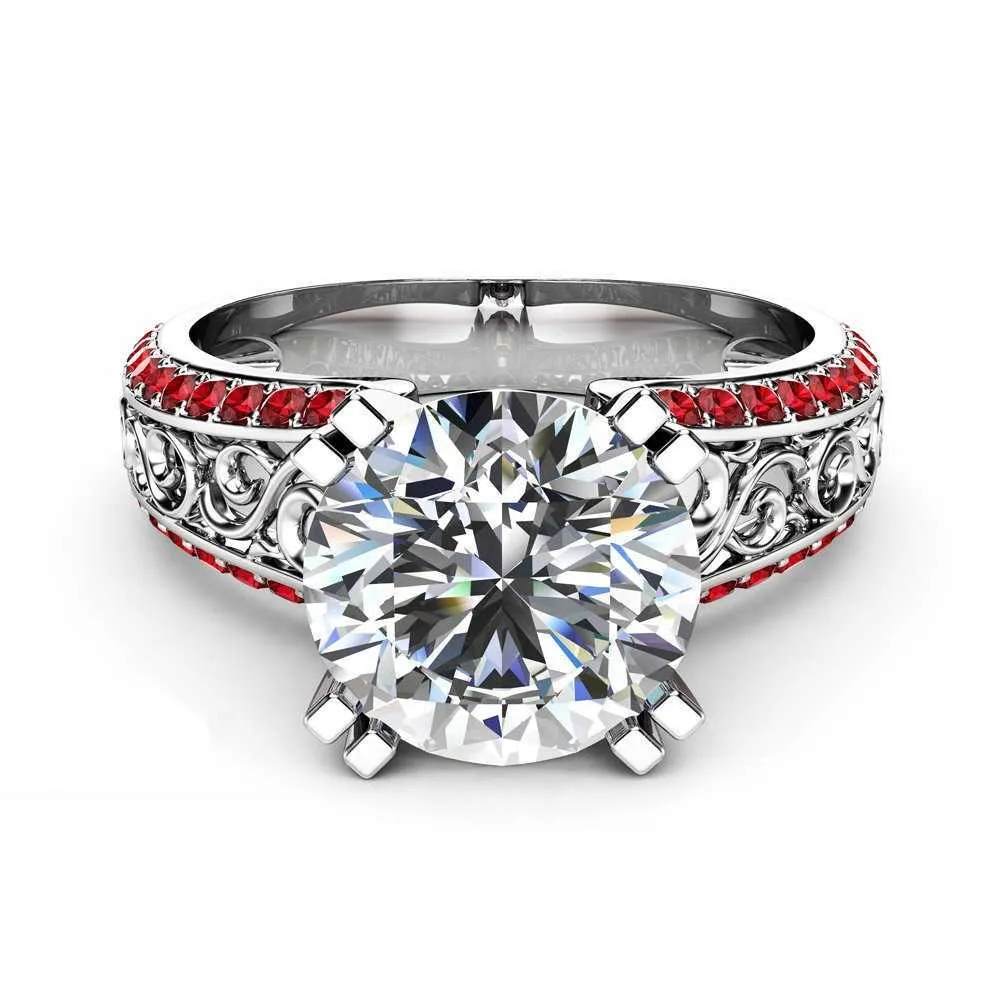 Blue Sapphire Flower Ring 14K Gold Finger Diamond Bizuteria Peridot Anillos de Gemstone Ruby 1Carat Dainty Cirle Rings for Women2499