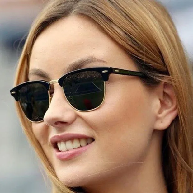 Mode half frame zonnebril voor vrouwen mannen vierkante ontwerp zonnebrillen UV400 bescherming hoogwaardige outdoor drive brillen met c2550