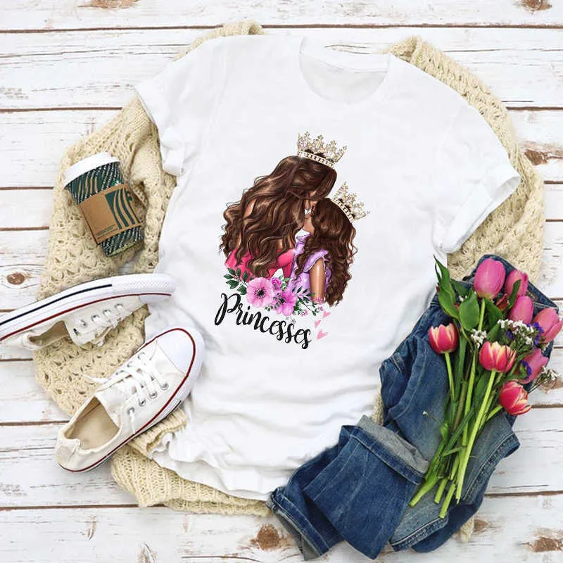 Mulheres Gráfico Dos Desenhos Animados Mãe Mamãe Mamãe Moda Impressão Amor Verão Camisa Tops Lady Roupas T-shirt Mulheres roupas Tee Feminino Camiseta X0527