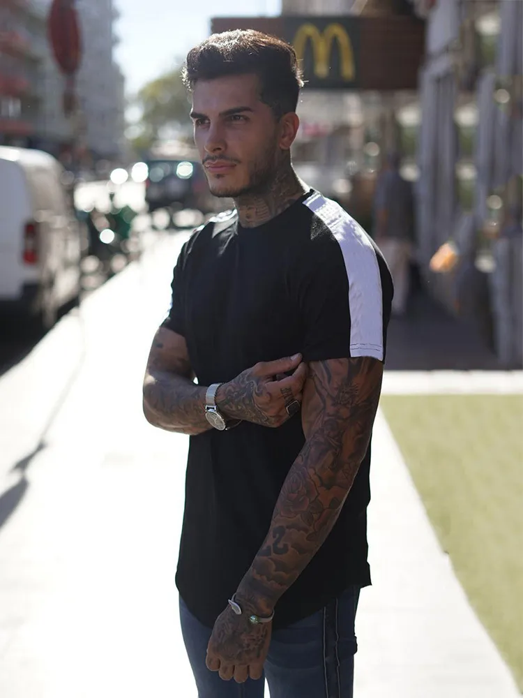 Nouveau homme à manches courtes T-shirt Summer Coton Casual Fashion Gyms Fitness Fitness Body Body