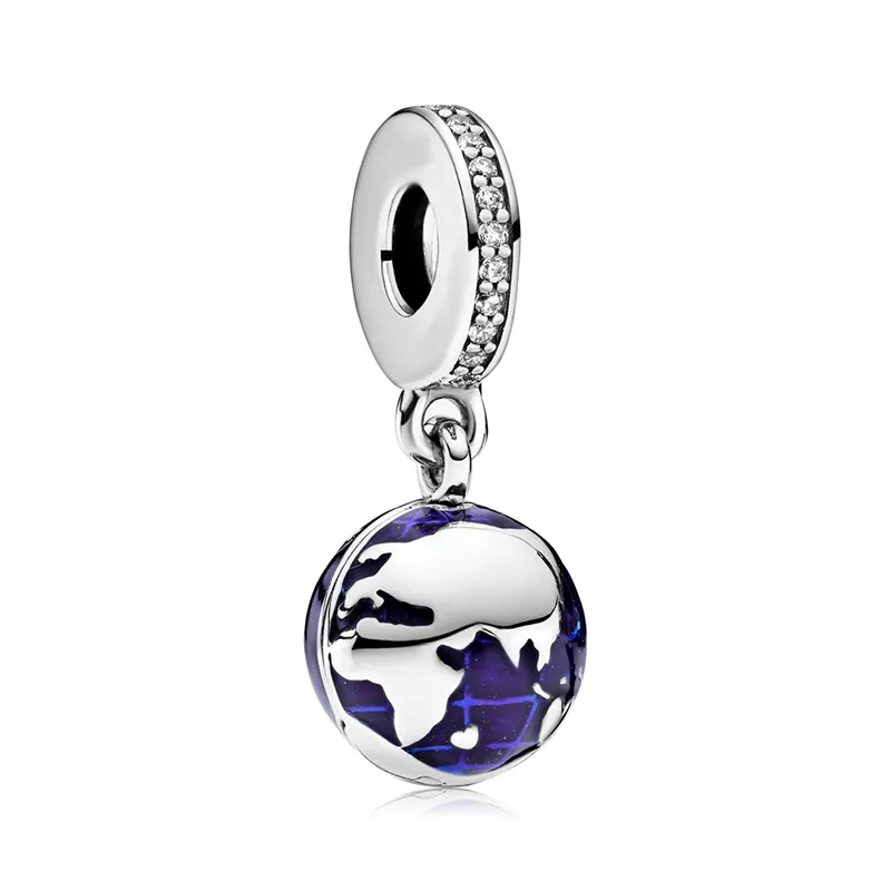 Bleu ciel Serie Vlinder Bloem Eenhoorn Sterren Maan Uil Vliegtuig Kralen Fit Originale Pandora Charms Brassard Diy Sieraden