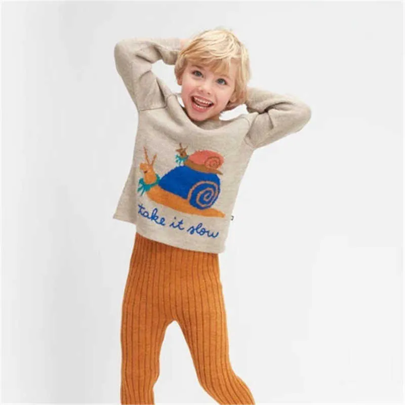 Kid Oeuf Toddler Boy Girls Knitted Sweater and Dress Leggings Kids Winter Fashion Brand Tops Children Crochet Pullover 210619