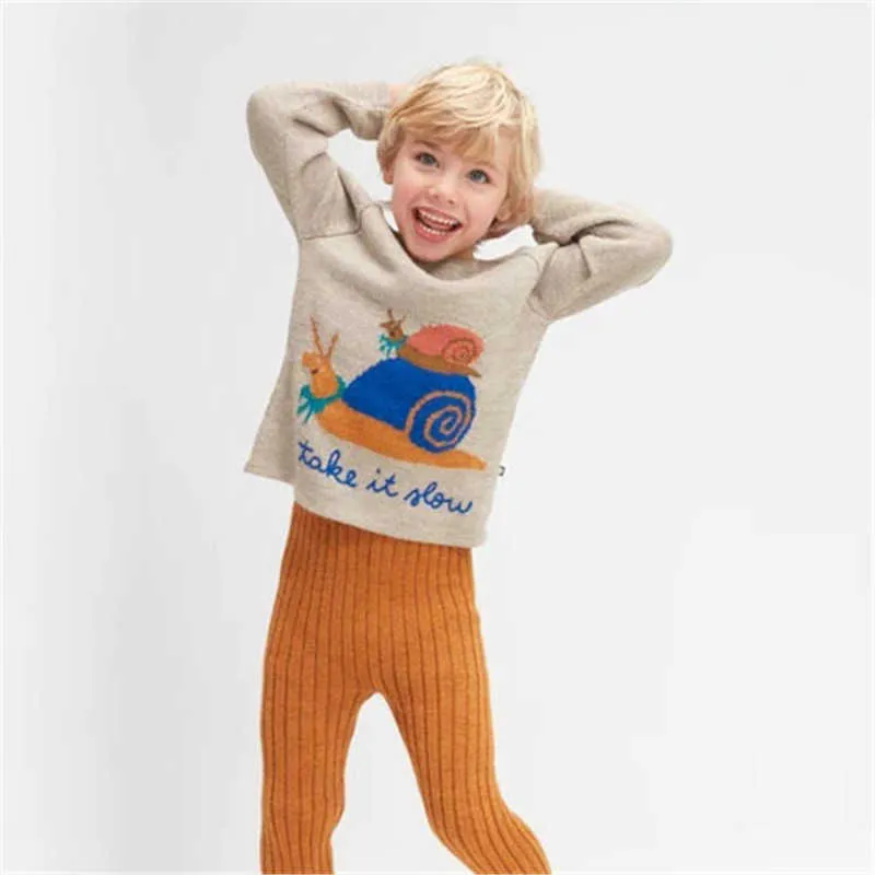 Kid Oeuf Toddler Boy Girls Sticked tröja och klänning Leggings Kids Winter Fashion Brand Topps Children Crochet Pullover 210619