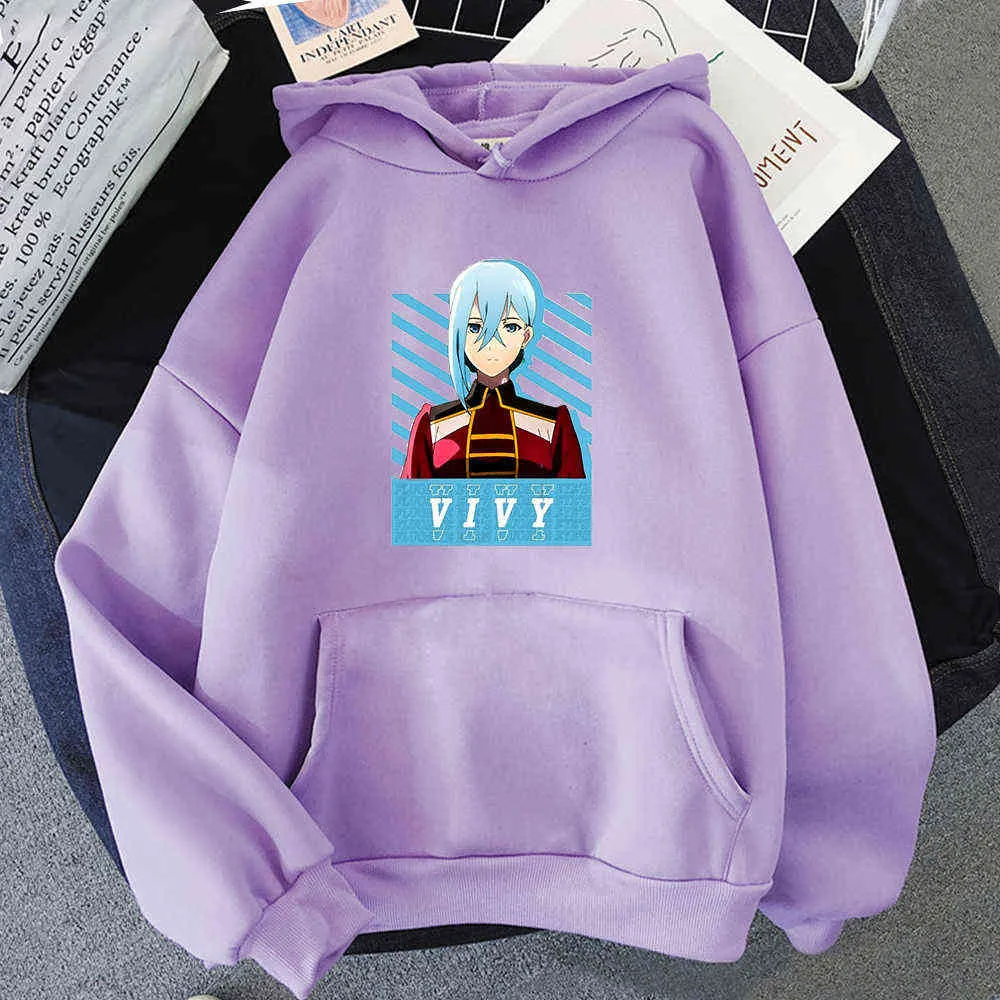 Anime Vivy Fluorite Olho Imprimir Mulheres Oversized Mulheres Suéter Kawaii Hoodies Harajuku Hoody Coreano Estilo Coreano Pullover Manga Completa Y0820