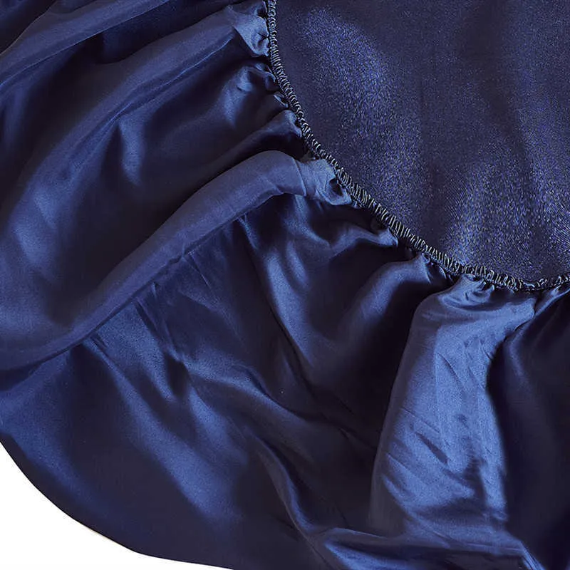 Bonenjoy Lenzuolo con angoli in fibra fresca PLA con fascia elastica Lenzuolo e lenzuola letti singoli singoli Queen King Size Colore blu 210626