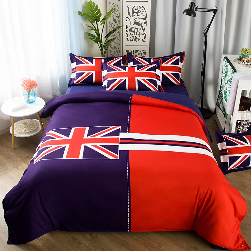 Set di biancheria da letto di bandiera americana king size singolo doppio foglio di copertura trapunta foglio di letti in usa